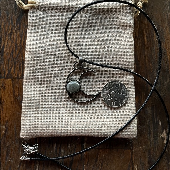 Labradorite Celestial Necklace Labradorite Necklace Crystal Moon Necklace - Picture 3 of 3